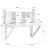 SoBuy skrivebord med reol Træfoldebord FWT07-II-W
