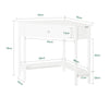 SoBuy Hjørnebord med reol og skuffe , 76*76 cm hvid FWT31-W