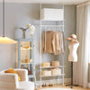 SoBuy Tøjskinnesystem Garderobeskab Tøjstativ justerbare i højden: 233~300 cm og bredde: 52-80 cm hvid KLS07-W