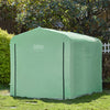 SoBuy Haveopbevaring, vandtæt udendørs skur, motorcykelopbevaring med kroge, cykel- og værktøjsgarage, opbevaringsskur, grøn, 159x219x165 cm, KLS11-L-GR