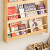 SoBuy KMB08-N Børnebogreol, børneværelses væghylde, børnehylde, opbevaringshylde med 4 hylder til bøger, legetøj og dekoration, børneværelsesmøbler, natur, 80 x 118 x 12 cm