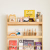 SoBuy KMB08-N Børnebogreol, børneværelses væghylde, børnehylde, opbevaringshylde med 4 hylder til bøger, legetøj og dekoration, børneværelsesmøbler, natur, 80 x 118 x 12 cm