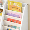 SoBuy KMB119-W Montessori Bookcracker børnebørn med stoflommer, 3 hylder og fiberlommer legetøjshylde og opbevaring børneværelset møbler hvide 80 x 80 x 40 cm
