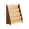 SoBuy KMB32-N Boghylde Børn Montessori Børnehylde med 4 opbevaringsrum og 2 kroge hylde Børns værelse Toy Storage Book Frame hængende rum Natur 91 x 89 x 30 cm