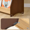 SoBuy KMB32-N Boghylde Børn Montessori Børnehylde med 4 opbevaringsrum og 2 kroge hylde Børns værelse Toy Storage Book Frame hængende rum Natur 91 x 89 x 30 cm