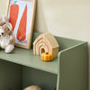 SoBuy KMB55-K-GR Børns boghylde Montessori hyldebørn med 5 åbne rum børnehylde til legetøj opbevaring grøn 80 x 104 x 34 cm