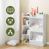 SoBuy KMB55-W-W Børns boghylde Montessori hyldebørn med 5 åbne børns hylder til legetøj opbevaring hvid 80 x 104 x 34 cm