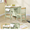 SoBuy KMB60-GR Børns bord med 1 stol, højstolsgruppe med 1 papirrulleholder, børnebord, stol, legebord og målbord for børneværelser, målborde til børn, grøn 80 x 66 x 50 cm