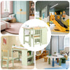 SoBuy KMB60-GR Børns bord med 1 stol, højstolsgruppe med 1 papirrulleholder, børnebord, stol, legebord og målbord for børneværelser, målborde til børn, grøn 80 x 66 x 50 cm