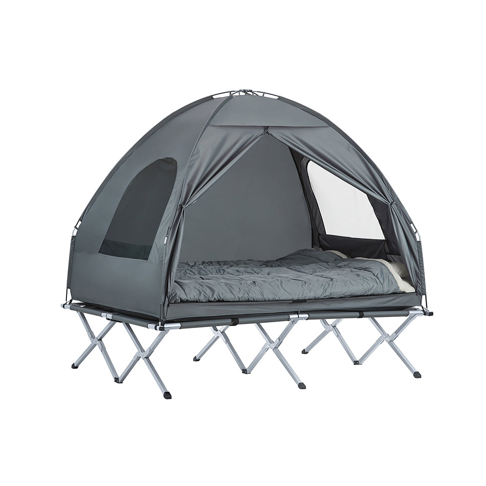 Sammenleggbar Camping Seng 2 Pcs Grå 62 X 194 X 42 Cm main image 0