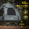 SoBuy Campingtält för 2 Personer – Med Fältsäng, 2-i-1 Tält | 193x145x185cm Ljusgrå OGS32-II-L-HG