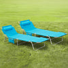 SoBuy 2 stk Sammenklappelige liggestole med nakkestøtte Solsenge med lomme Relaxstole blå OGS35-Bx2