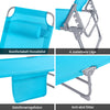 SoBuy Sammenklappelig liggestol med nakkestøtte Solseng med lomme Relaxstol Relaxstol blå OGS35-B