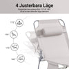 SoBuy 2 stk Sammenklappelige liggestole med nakkestøtte Solsenge med lomme Relaxstole beige OGS35-MIx2
