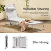 SoBuy 2 stk Sammenklappelige liggestole med nakkestøtte Solsenge med lomme Relaxstole beige OGS35-MIx2