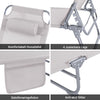 SoBuy 2 stk Sammenklappelige liggestole med nakkestøtte Solsenge med lomme Relaxstole beige OGS35-MIx2