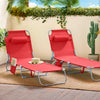 SoBuy Sammenklappelig liggestol med nakkestøtte Solseng med lomme Relaxstol rød OGS35-R