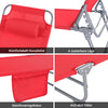 SoBuy Sammenklappelig liggestol med nakkestøtte Solseng med lomme Relaxstol rød OGS35-R