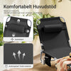 SoBuy 2 stk Sammenklappelige liggestole med nakkestøtte Solsenge med lomme Relaxstole sort OGS35-SCHx2