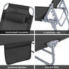 SoBuy 2 stk Sammenklappelige liggestole med nakkestøtte Solsenge med lomme Relaxstole sort OGS35-SCHx2