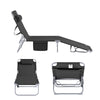 SoBuy Sammenklappelig liggestol med nakkestøtte Solseng med lomme RelaxstolRelaxstol sort OGS35-SCH