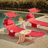 SoBuy Udendørs sammenklappelig bærbar loungestol Solseng Stor loungestol OGS48-Rx2