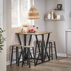 SoBuy Køkkenbord med 4 skamler, barbord, vintage stil, højt bord, Spisebord Brun Loungebord OGT24-N