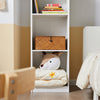SoBuy Bogreol med 3 hylder lav bogreol med vitrinlåger børne bogreol hjørne bogreol KMB42-W