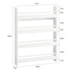 SoBuy Børnestol Pladsbesparende Bogreol med 4 hylder,hvid Længde 60 cmBredde 12 cm Højde 80 cm KMB08-K-W