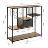 SoBuy Sidebord med flaskeholder og gode hylder Køkkenø Slagterbænk Skænk med hylder Køkken Mobilt Skab Vitrine FSB56-F