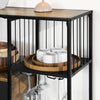 SoBuy Sidebord med flaskeholder og gode hylder Køkkenø Slagterbænk Skænk med hylder Køkken Mobilt Skab Vitrine FSB56-F