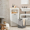 Pre-salg SoBuy Badeværelsesskab med vasketøjskurv og skuffer, opbevaringsmøbler badeværelse, BZR67-W