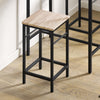 SoBuy Bordsæt med 2 taburetter i industriel stil Barbord Loungebord Bord og 2 stole Køkkenbord Spisebord L80 xP50xH87 cm, OGT10-N