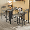 SoBuy Køkkenbord med 4 barstole Spisebord Barbord højt bord Brun Højt bord med stole OGT14-N
