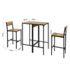 SoBuy Køkkenbord med 2 skamler Barbord højt bord Altanbord Loungebord Spisebord med stole OGT42-F