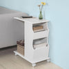SoBuy Sofabord med hjul Sengebord Hjørnebord Længde 31 cm, Bredde 53cm Højde 63 cm hvid FBT67-W