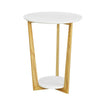 SoBuy Sofabord Hjørnebord Cafébord med hylder Længde 45 cm Bredde 45 cm Højde 60 cm hvid FBT52-WN