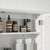SoBuy Badeværelsesskab i skandinavisk stil Spejlskab med låger Vægskab Vægskab badeværelse Medicinskab Overskab Hvid BZR55-W
