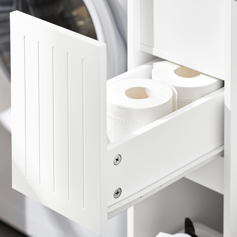 SoBuy Toiletpapirholder Toiletrulleholder Toilet opbevaring Stativ BZR111-W