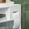 SoBuy Toiletpapirholder Toilet opbevaring Stativ Badeværelsesskab med hjul BZR117-W