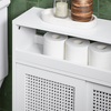 SoBuy Toiletpapirholder Toilet opbevaring Stativ Badeværelsesskab med hjul BZR119-W