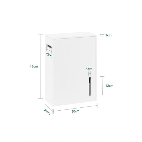 SoBuy Hvid Vægmonteret Hylde med Toiletrulleholder BZR199-W