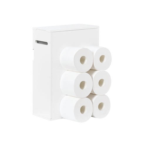 SoBuy Hvid Vægmonteret Hylde med Toiletrulleholder BZR199-W