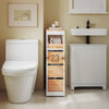 SoBuy Badeværelsesskab på hjul Toiletpapirholder Smal hylde med hjul BZR54-II-WN