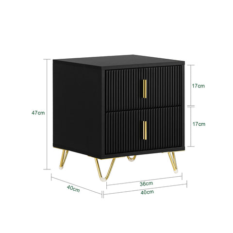 SoBuy Natbord med 2 skuffer Sofabord Sidebord Sengebord FBT115-SCH