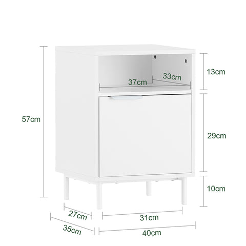 SoBuy Sengebord med 3 hylder Sofabord Sidebord Endebord FBT113-W