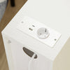 SoBuy FBT149-E-WG Slankt natbord med opladning og sensor-LED, 20x35x60cm | 20 cm bredt sidebord med fodlisteudskæring, pladsbesparende til soveværelser og små værelser, hvid imiteret træ