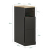 SoBuy FBT149-SCH – Smalt sengebord 20cm, Sidebord med 2 skuffer og åben hylde, Sort