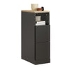 SoBuy FBT149-SCH – Smalt sengebord 20cm, Sidebord med 2 skuffer og åben hylde, Sort