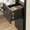 SoBuy FBT149-SCH – Smalt sengebord 20cm, Sidebord med 2 skuffer og åben hylde, Sort